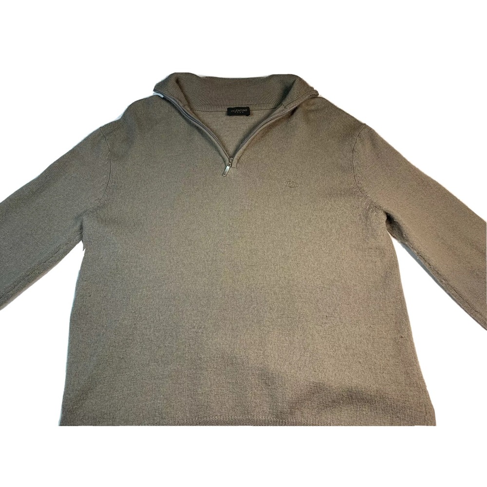 Valentino Roma Men's Sweater 1/4 Zip Size Small, 100% Lana Wool- EUC